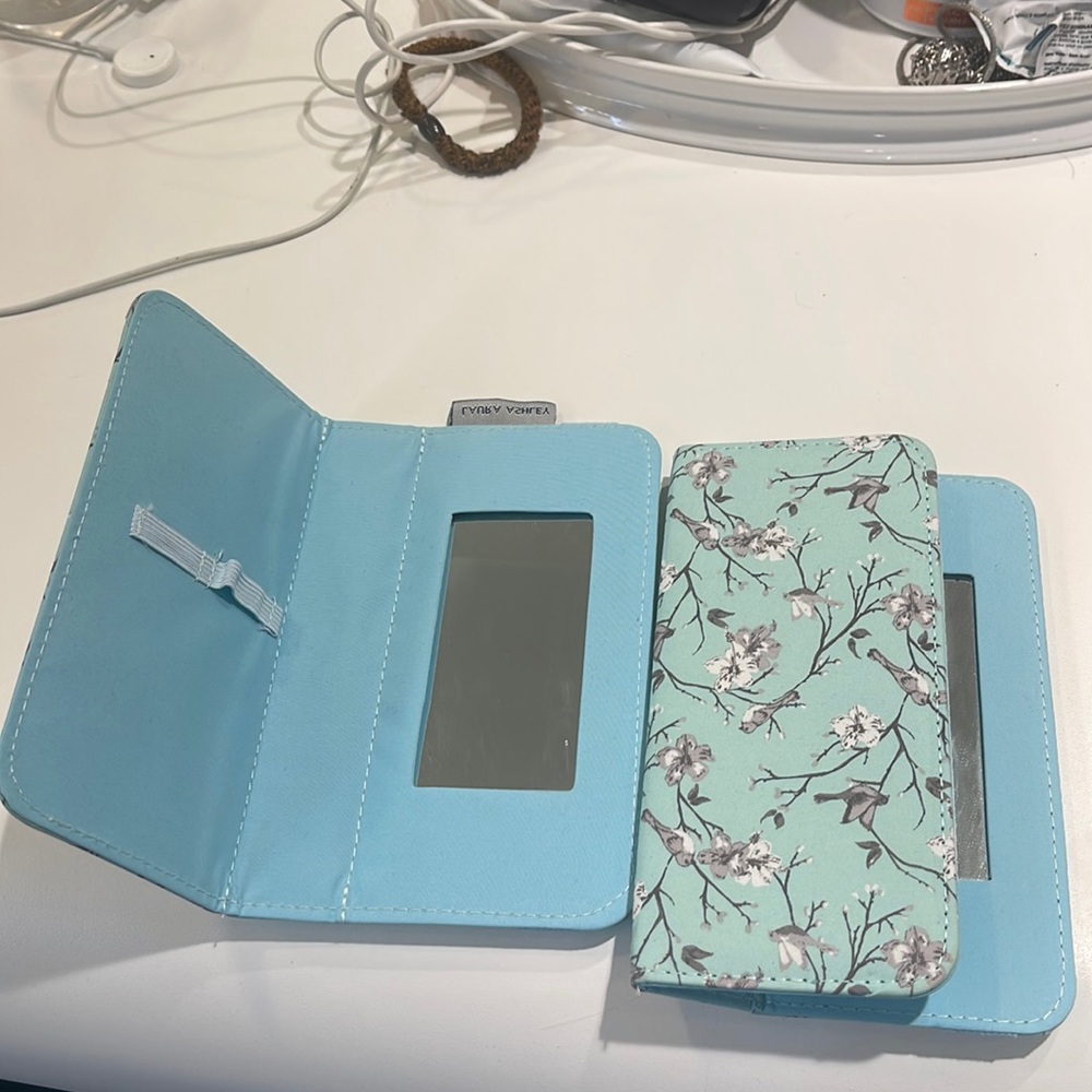Laura Ashley purse makeup brush holder with mirror